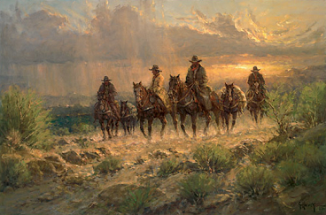 Cowhands of the West S/N Canvas Giclée by G. Harvey