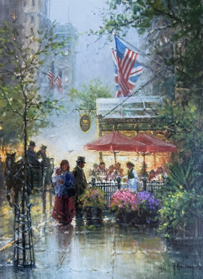 Time for Tea S/N Canvas by G. Harvey
